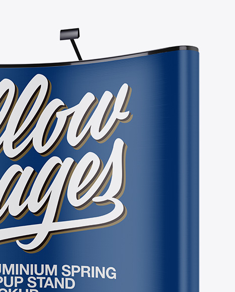 Matte Aluminium Spring Pop Up Stand Mockup   Front View PSD #1