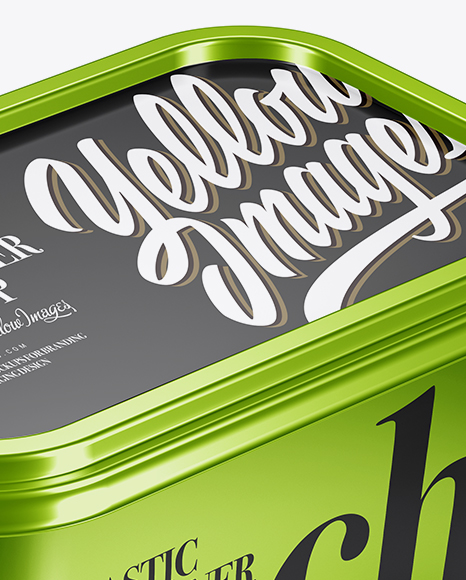 Metallic Container Mockup   Half Side View PSD #2