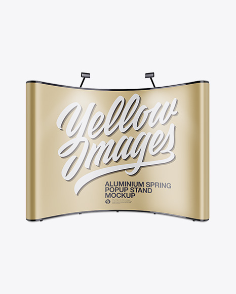 Metallic Aluminium Spring Pop Up Stand Mockup   Front View PSD #2