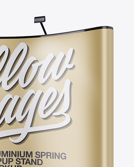 Metallic Aluminium Spring Pop Up Stand Mockup   Front View PSD #6