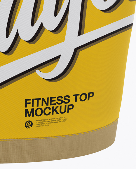 Download Women S Fitness Top Mockup Back View In Apparel Mockups On Yellow Images Object Mockups