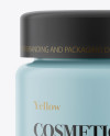 Matte Cosmetic Jar Mockup - Front View on Yellow Images Object Mockups