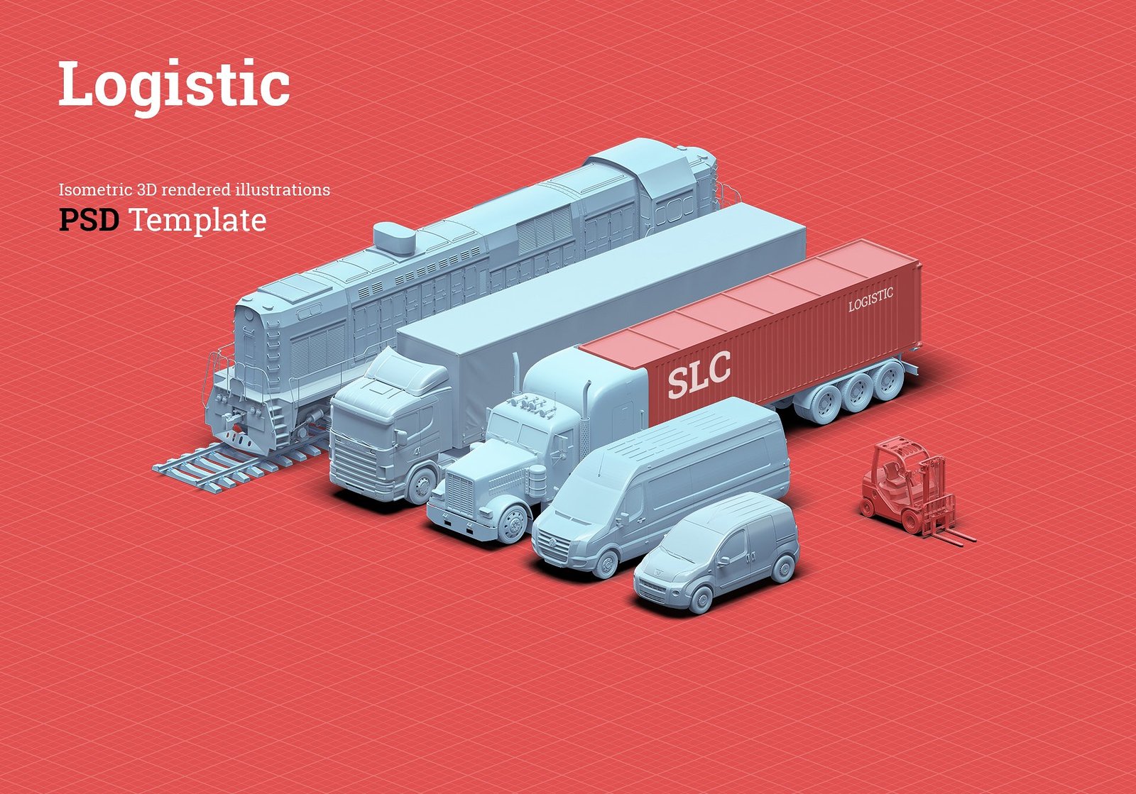 Download Isometric Scene Creator Kit Logistic In Illustrations On Yellow Images Creative Store