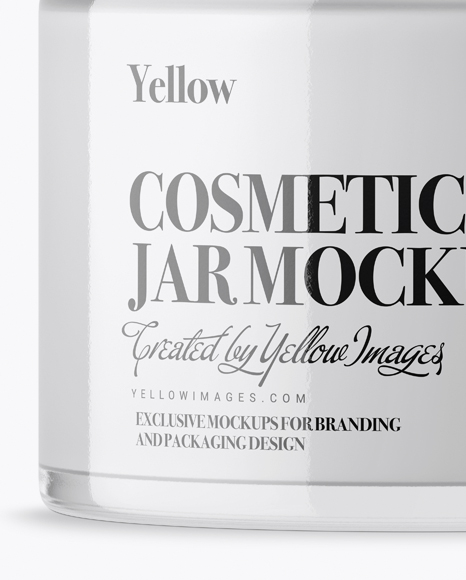 Download Clear Glass Cream Jar Mockup Front View In Jar Mockups On Yellow Images Object Mockups Yellowimages Mockups