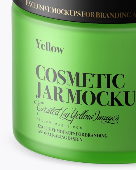 Download Green Frosted Glass Cosmetic Jar Mockup High Angle Shot In Jar Mockups On Yellow Images Object Mockups PSD Mockup Templates