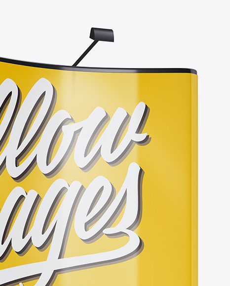 Glossy Aluminium Spring Pop Up Stand Mockup   Half Side View PSD #6