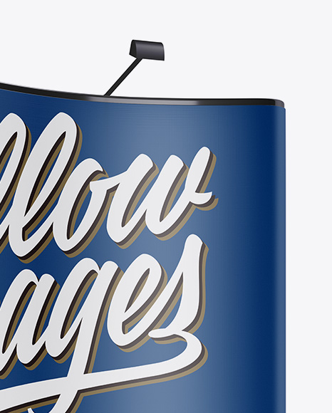 Matte Aluminium Spring Pop Up Stand Mockup   Half Side View PSD #1