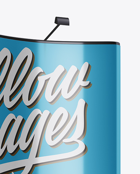 Metallic Aluminium Spring Pop Up Stand Mockup   Half Side View PSD #1