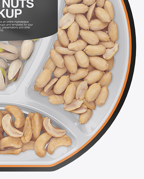 Download Plate With Nuts In Matte Film Mockup Top Views In Tray Platter Mockups On Yellow Images Object Mockups PSD Mockup Templates