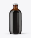 330ml Amber Glass Stout Beer Bottle Mockup on Yellow Images Object Mockups