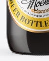 330ml Amber Glass Stout Beer Bottle Mockup on Yellow Images Object Mockups