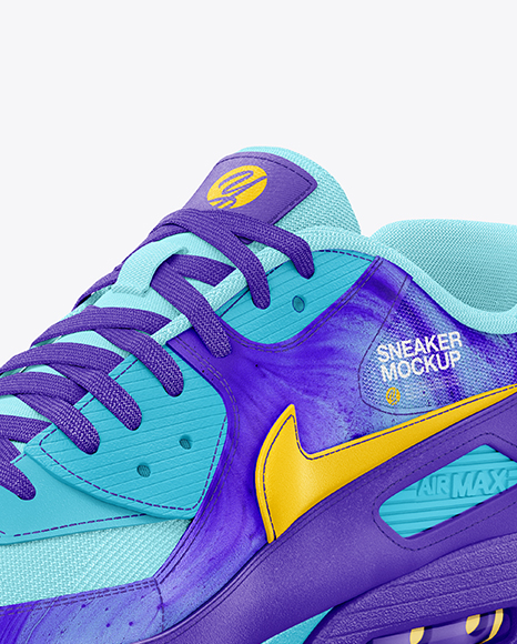 Sneaker Mockup Half Side View In Apparel Mockups On Yellow Images Object Mockups