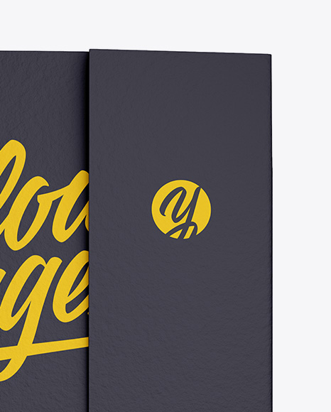 Textured Folder With String Closure on Yellow Images Object Mockups