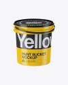 Glossy Plastic Paint Bucket Mockup - Half Side View (High-Angle Shot)