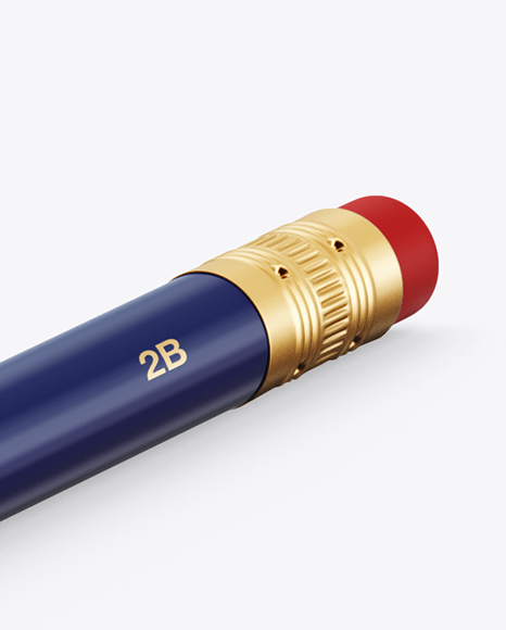 Round Pencil W  Eraser Mockup   Half Side View PSD #1