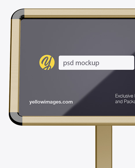 Download Metallic Frame Poster Stand Mockup Front View In Indoor Advertising Mockups On Yellow Images Object Mockups Yellowimages Mockups