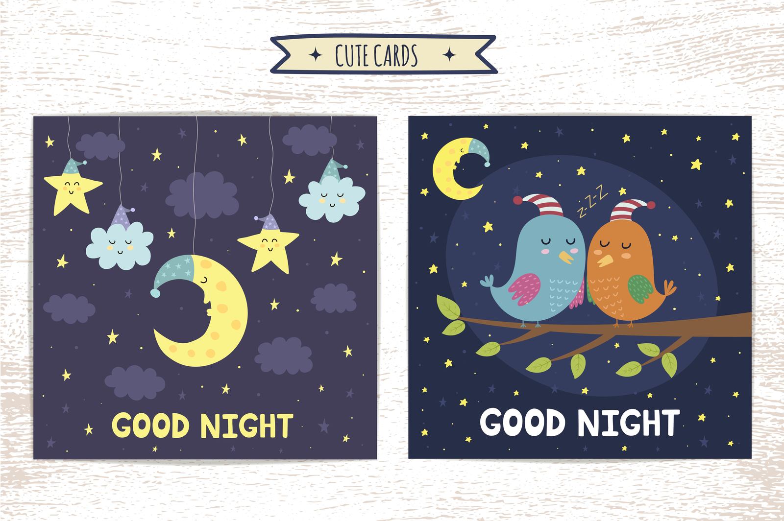 Good Night Vol 2 Patterns Cards In Illustrations On Yellow Images Creative Store