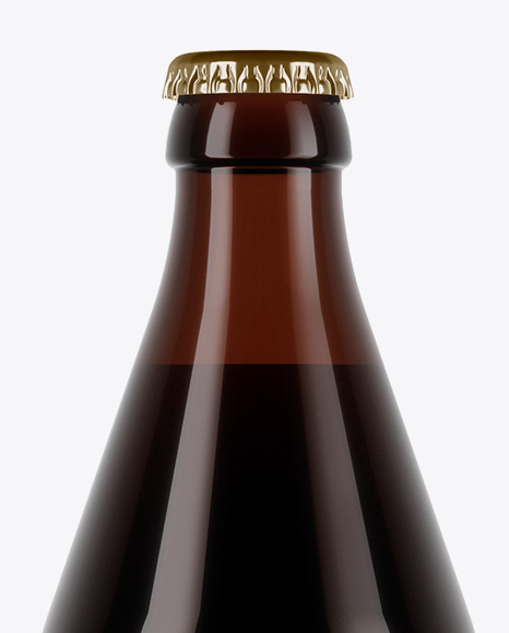 Amber Beer Bottle With Brown Ale Mockup PSD #2