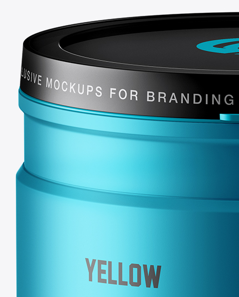 Matte Metallic Protein Jar Mockup (High Angle Shot) PSD #3