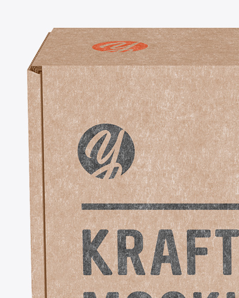 Download Kraft Carton Box Mockup - Front View (high-angle shot) in ...