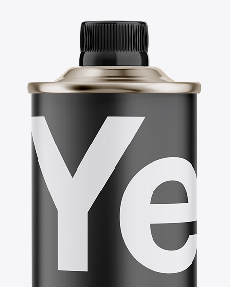 Tin Can with Matte Label Mockup   Front View PSD #2