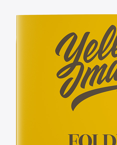 Matte Folder With String Closure on Yellow Images Object Mockups