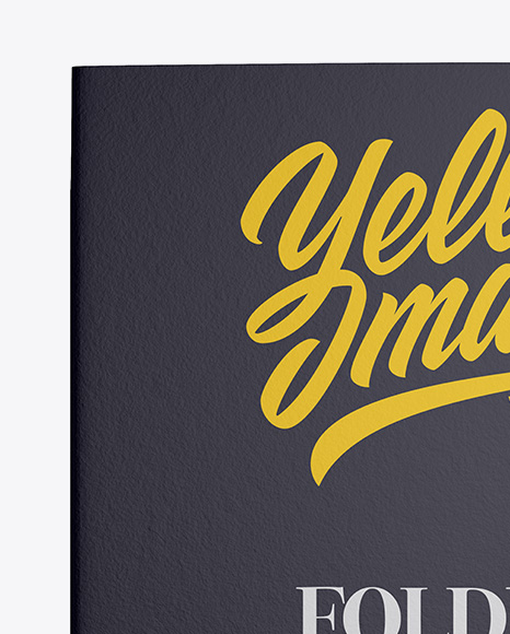 Textured Folder With String Closure on Yellow Images Object Mockups