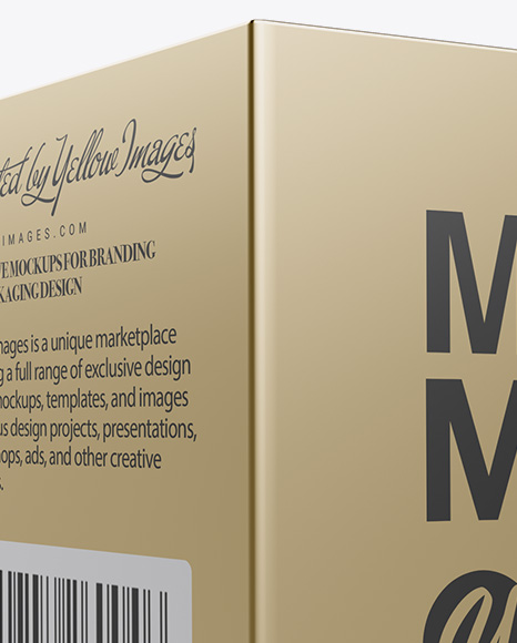 Metallic Box Mockup   Half Side View PSD #4