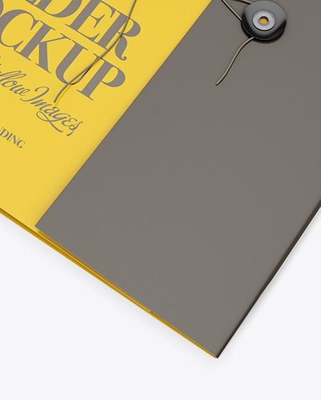 Matte Folder With String Closure - High-Angle Shot on Yellow Images