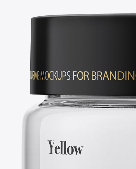 Download Clear Glass Cosmetic Jar Mockup Front View In Jar Mockups On Yellow Images Object Mockups PSD Mockup Templates