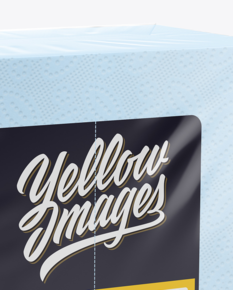 Napkin Pack Mockup Half Side View In Packaging Mockups On Yellow Images Object Mockups