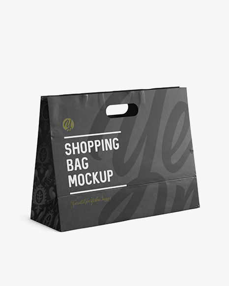 Download Paper Shopping Bag Mockup Halfside View In Bag Sack Mockups On Yellow Images Object Mockups