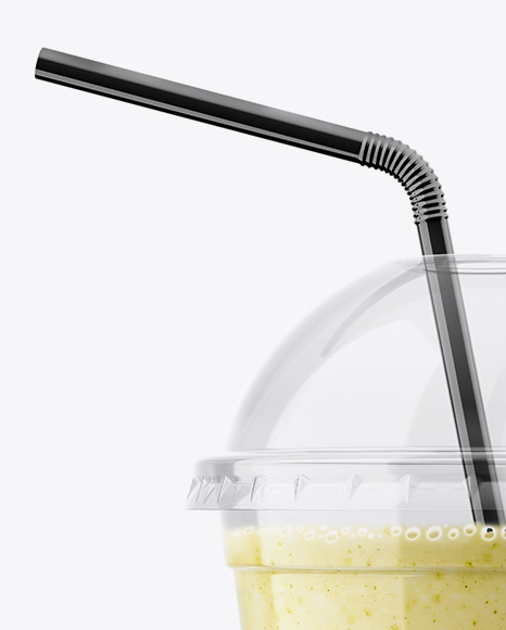 Banana Milkshake Cup with Straw Mockup - Free Download Images High