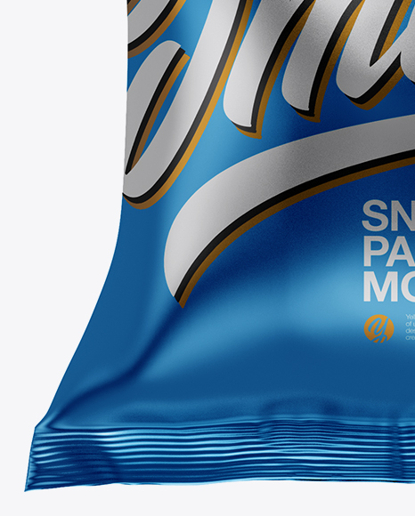 Metallic Snack Package Mockup PSD #1
