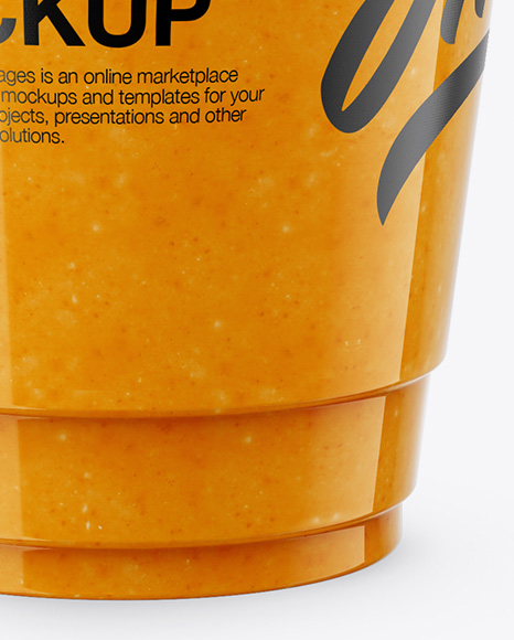 Orange Smoothie Cup with Straw Mockup PSD #5