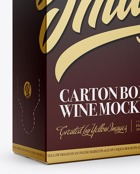 Download Carton Box With Handle Mockup Half Side View In Box Mockups On Yellow Images Object Mockups