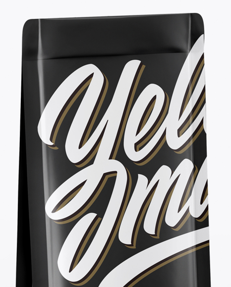 Matte Coffee Bag With Label Mockup   Half Side View PSD #6