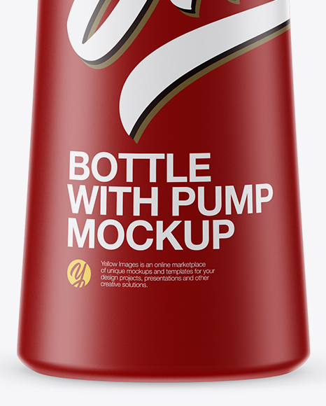 Matte Bottle With Pump Mockup PSD #1