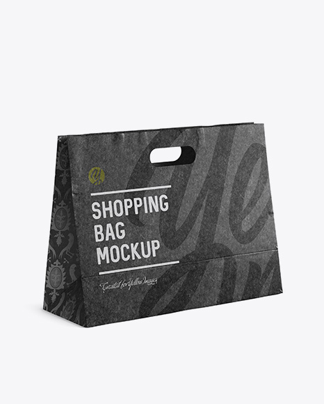 Download Kraft Paper Shopping Bag Mockup Halfside View In Bag Sack Mockups On Yellow Images Object Mockups