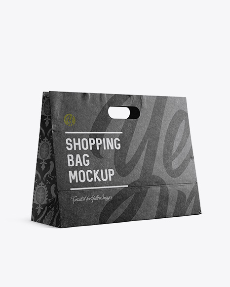 Download Kraft Paper Shopping Bag Mockup Halfside View Eye Level Shot In Bag Sack Mockups On Yellow Images Object Mockups PSD Mockup Templates