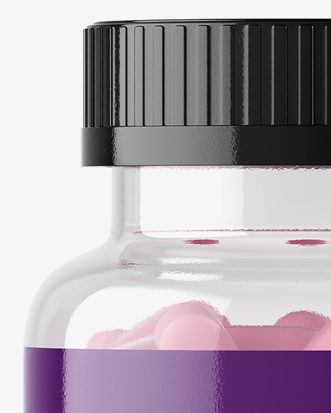 Clear Bottle With Pills Mockup PSD #2