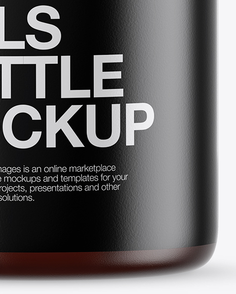 Frosted Amber Pills Bottle Mockup PSD #1