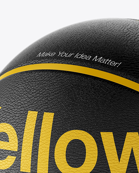 Download Leather Basketball Ball Mockup Half Side View In Object Mockups On Yellow Images Object Mockups