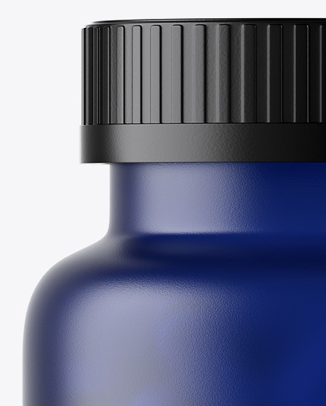 Frosted Blue Pills Bottle Mockup
