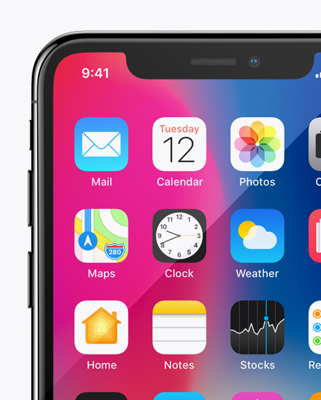 Download Apple iPhone X Jet Black Mockup - Front View in Device ...