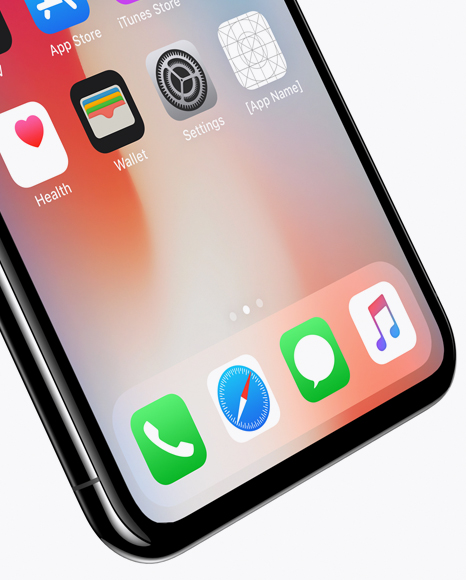 Download Apple iPhone X Jet black Mockup - Half Side View in Device Mockups on Yellow Images Object Mockups