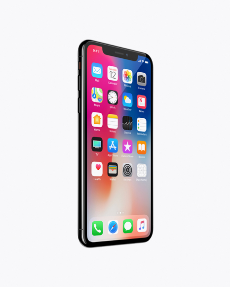 Download Apple Iphone X Jet Black Mockup Half Side View In Device Mockups On Yellow Images Object Mockups