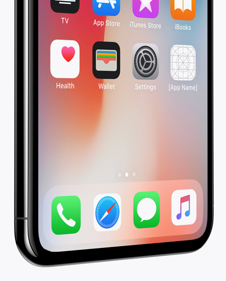 Download Apple iPhone X Jet black Mockup - Half Side View in Device Mockups on Yellow Images Object Mockups