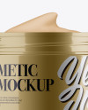 Opened Metallic Cosmetic Jar Mockup