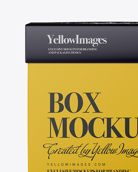 Matte Square Box Mockup Front View In Box Mockups On Yellow Images Object Mockups